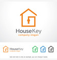 house key logo template design vector image