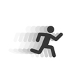 black running man with motion blur vector image