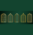 golden amadan windows islamic door frames vector image