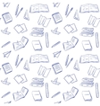 seamless pattern with school supplies vector image