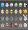 set of different types of easter eggs vector image vector image