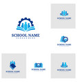 set of people book logo template creative people vector image
