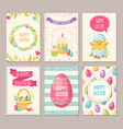 easter cartoon banners set vector image