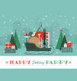 fancy winter holiday hand drawn poster vector image
