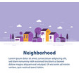small town tiny village view row houses vector image vector image