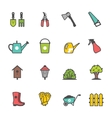 icon set of garden tools and accessories vector image vector image