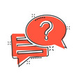 question mark icon in comic style discussion vector image vector image