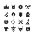 medieval warriors shield and sword icons vector image vector image