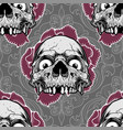 pattern skull ornament with rose vector image vector image