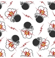 seamless pattern with cartoon bombs vector image