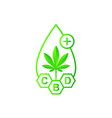 cbd oil cannabis plant drop chemical structure vector image