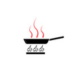 frying pan on stove vector image