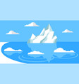 iceberg floating in cold sea mountain vector image