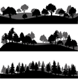 set of different landscape with trees vector image vector image