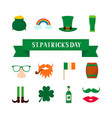 st patricks day symbol icons and photo booth vector image vector image