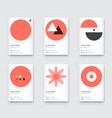 trendy color coral minimal graphic vector image