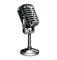 vintage colorful music microphone template vector image