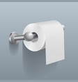 white toilet paper roll serviette on wall vector image vector image