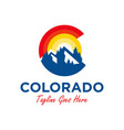 colorado mountain logo with letter c vector image