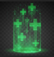 health cross sign with green light effect vector image