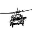 military helicopter detailed silhouette isolated vector image