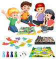 set of children and board game vector image