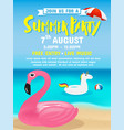 summer party invitation flyer background template vector image