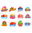 giveaway banners box winner sticker event gift vector image