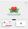 love rose nature logo template icon element vector image
