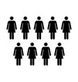 people icon - group of women team vector image