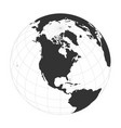 earth globe focused on north america vector image