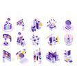 robotics isometric icons collection vector image