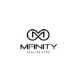black white initial letter m infinity logo vector image