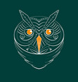geometric owl contour vector image