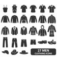 men clothing icons vector image