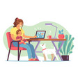 mother freelancer young raising child vector image