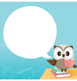 owl teaching on table with speech bubble vector image