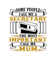 secretary call me mom mother day quote and saying vector image