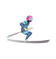 skiing flat vector image vector image