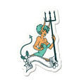 tattoo sticker a pinup devil girl with banner vector image vector image