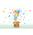 butterflies from open cardboard box vector image vector image