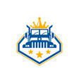 transport truck king logo vector image vector image