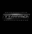 turbo speed font with dark matte metal texture vector image vector image
