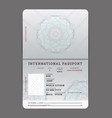 Blank open passport template international Vector Image