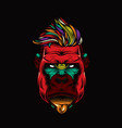 hipster gorilla vector image