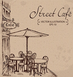 Street Cafe Royalty Free Vector Image Vectorstock