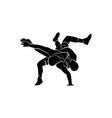 wrestling logo template symbol silhouette design vector image