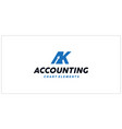 ak accounting financial logo vector image vector image