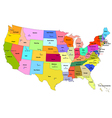 map of usa with states and their capitals vector image
