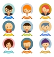 office cartoon character avatars with ribbons vector image vector image